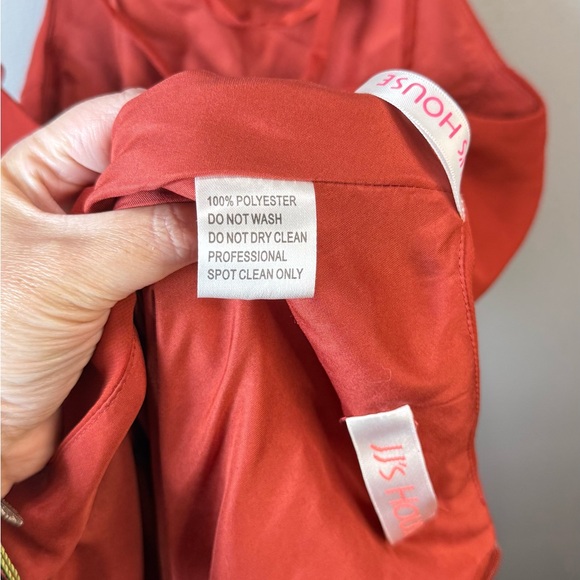 JJ's House Women's Rust Orange/Red/Brown Lace-Up Back A-Line Maxi Dress Size 4 - Picture 5 of 6